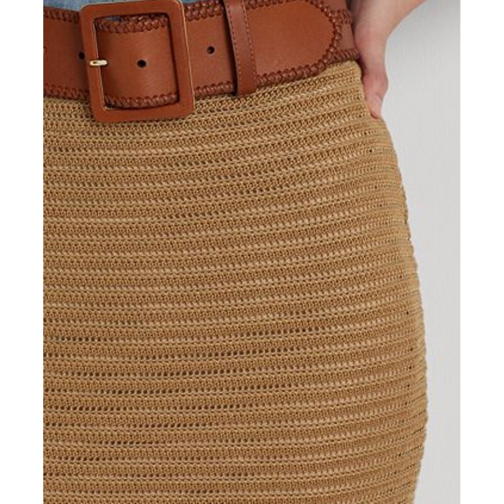 Lauren Ralph Lauren Women's Metallic Cotton-Blend Knit Pencil Skirt  Small - Picture 3 of 8